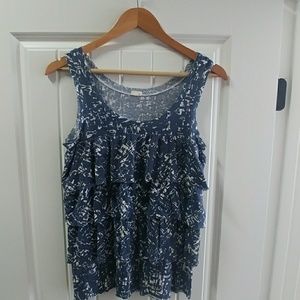 J Crew ruffle tank xs